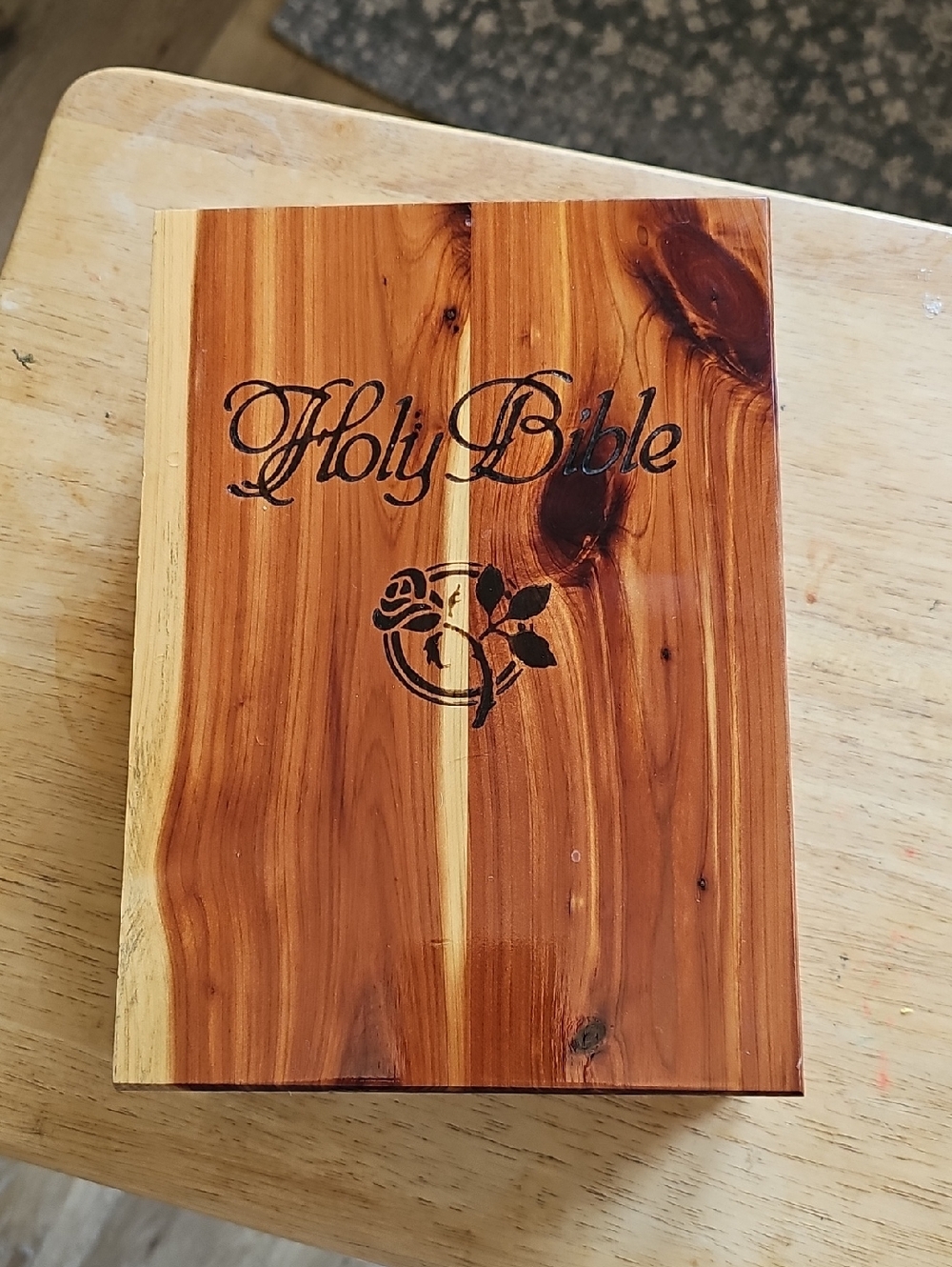 Family Bible (BLANK) In Cedar Box